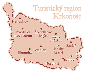 Mapka turistického regionu Krkonoš